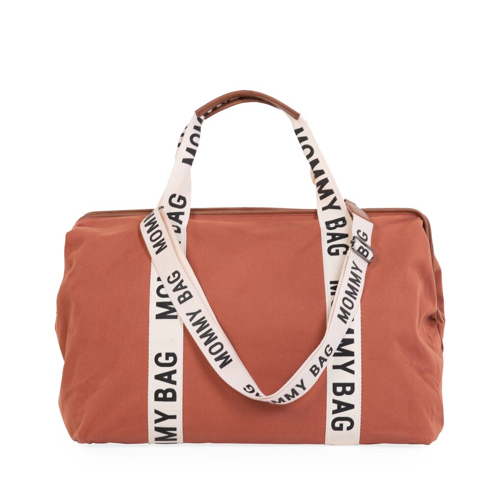 Mamos krepšys Childhome Mommy bag Signature, Canvas – terracotta kaina ir informacija | Vežimėlių priedai | pigu.lt