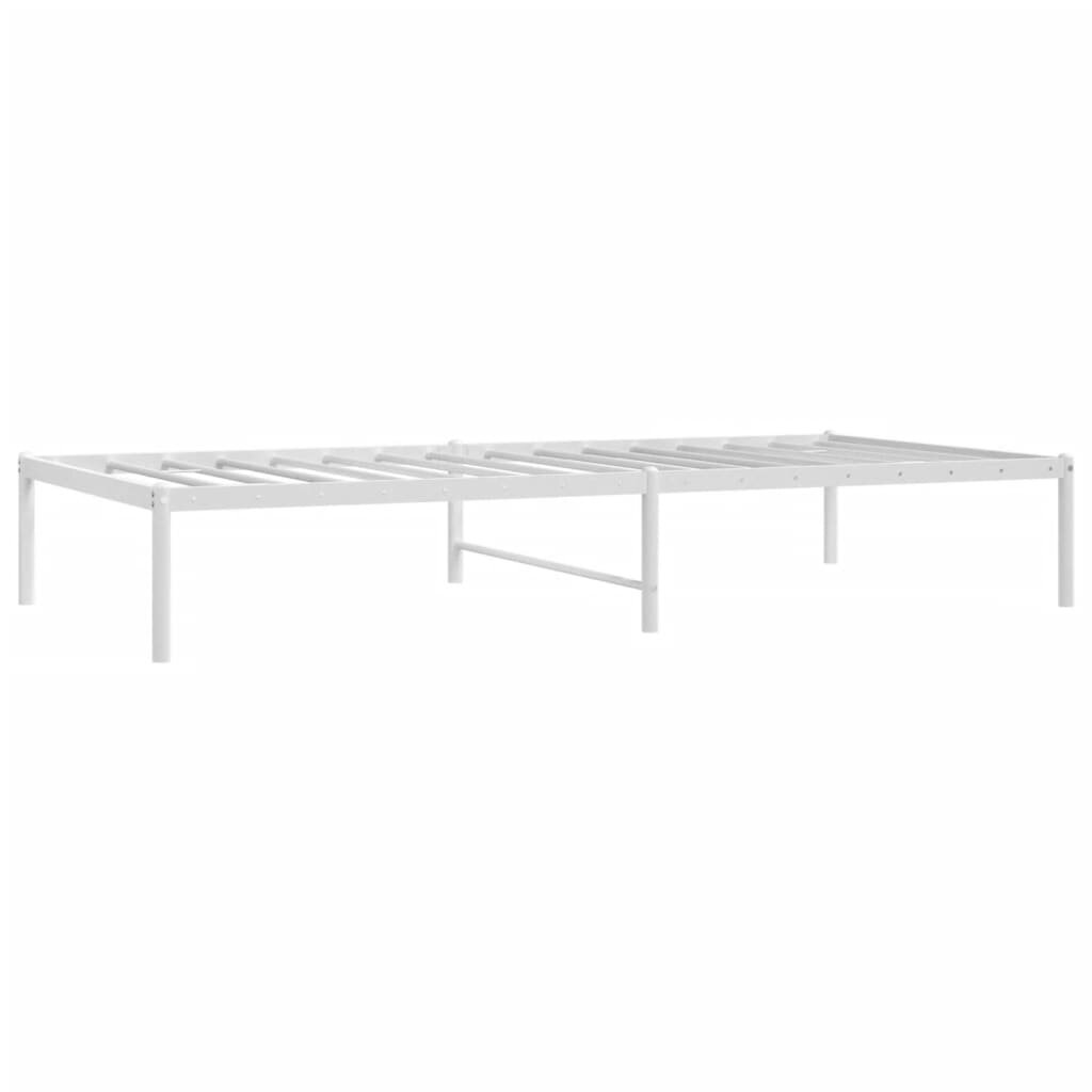 vidaXL Metalinis lovos rėmas, baltos spalvos, 90x190cm цена и информация | Lovos | pigu.lt