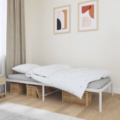 vidaXL Metalinis lovos rėmas, baltos spalvos, 90x190cm цена и информация | Кровати | pigu.lt