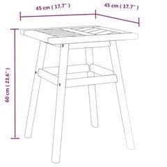 vidaXL Šoninis staliukas, 45x45x60cm, akacijos medienos masyvas kaina ir informacija | Lauko stalai, staliukai | pigu.lt