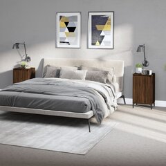 vidaXL Naktinės spintelės, 2vnt., rudos ąžuolo, 40x35x70cm, mediena kaina ir informacija | Spintelės prie lovos | pigu.lt