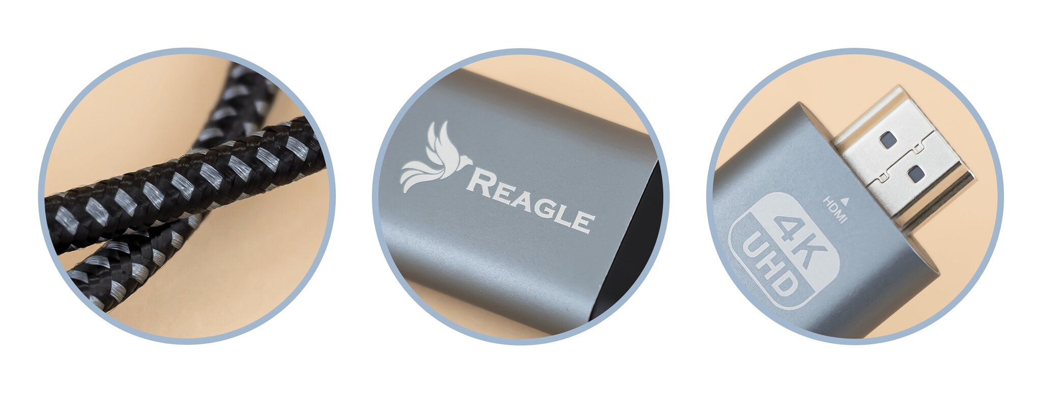 Reagle USB-C/HDMI, 2 m kaina ir informacija | Kabeliai ir laidai | pigu.lt