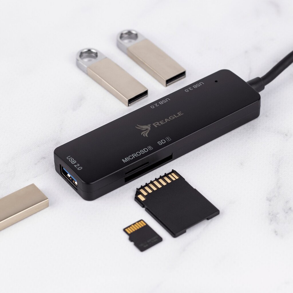 Šakotuvas Reagle 5 in 1 SD/TF USB-C цена и информация | Adapteriai, USB šakotuvai | pigu.lt