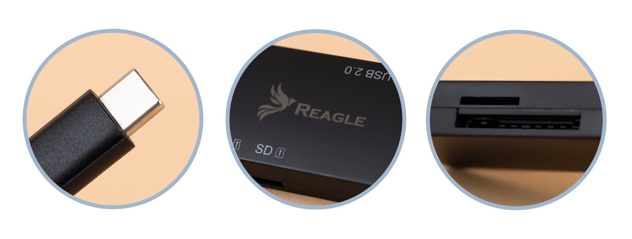 Šakotuvas Reagle 5 in 1 SD/TF USB-C цена и информация | Adapteriai, USB šakotuvai | pigu.lt