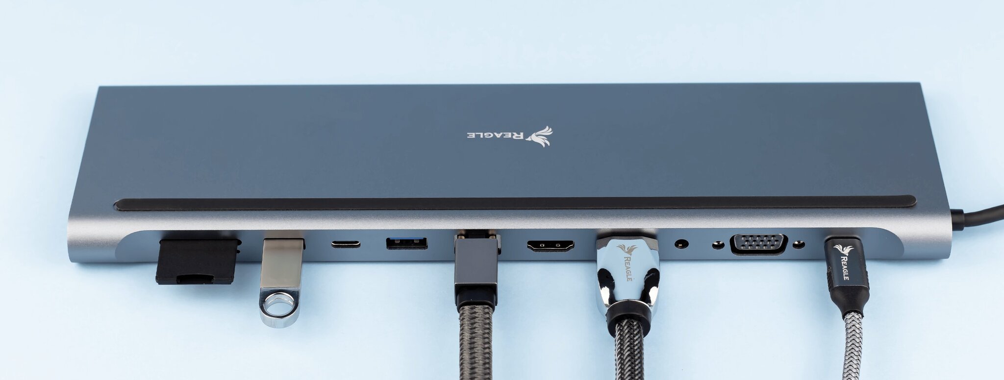 Šakotuvas Reagle Multiport 12 in 1 USB C HDMI VGA Ethernet kaina ir informacija | Adapteriai, USB šakotuvai | pigu.lt