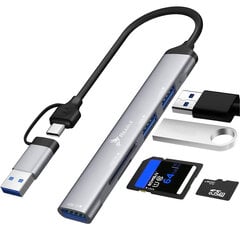 Šakotuvas Reagle 2 in 1 USB-C USB 3.1 SD/TF цена и информация | Адаптеры, USB-разветвители | pigu.lt