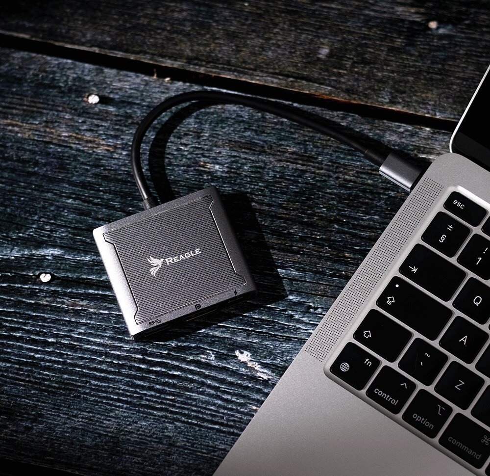 REAGLE HUB adapteris USB-C ekrano prievadas DP 8K 60Hz PD M1 M2 kaina ir informacija | Adapteriai, USB šakotuvai | pigu.lt