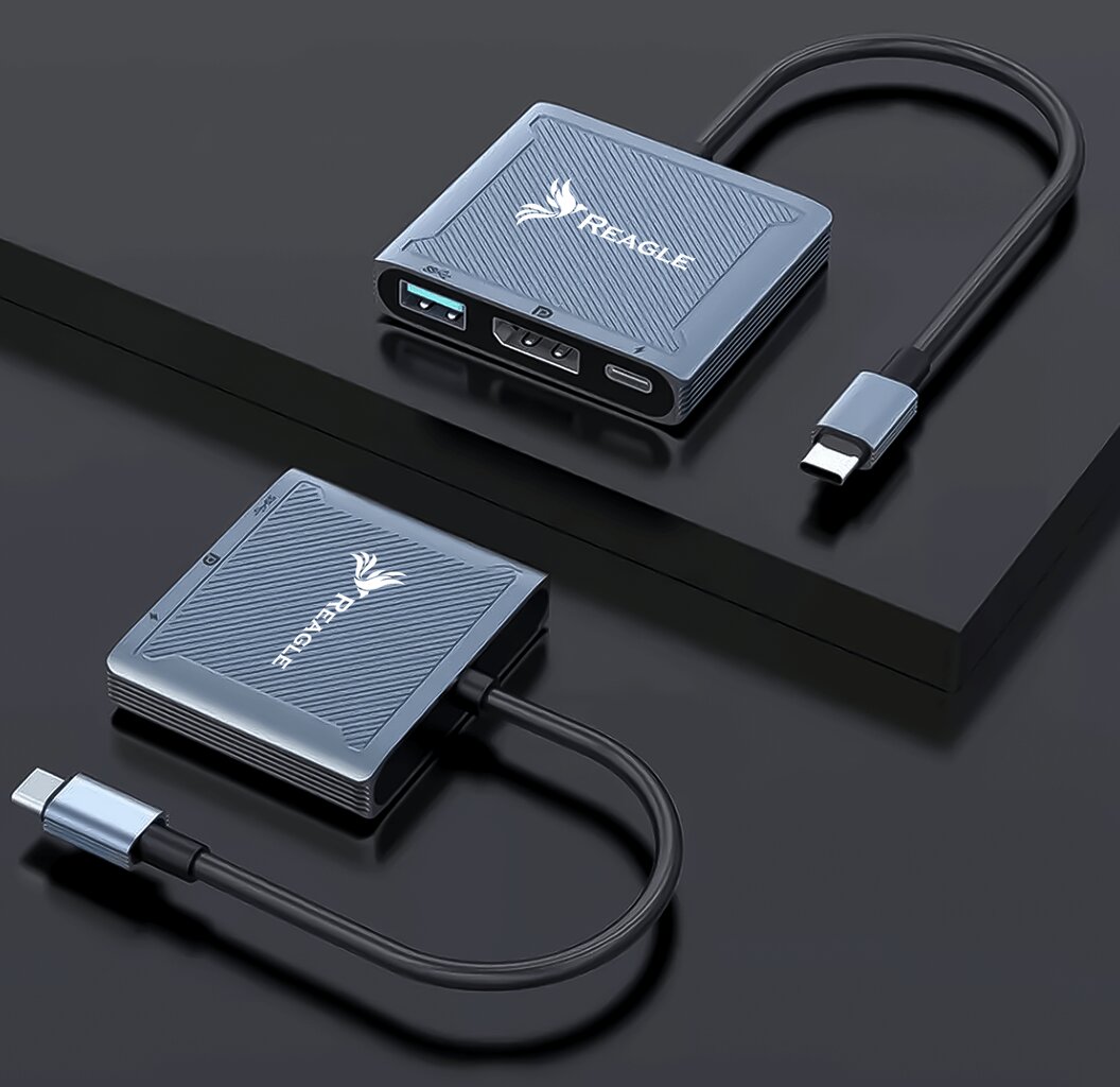 REAGLE HUB adapteris USB-C ekrano prievadas DP 8K 60Hz PD M1 M2 kaina ir informacija | Adapteriai, USB šakotuvai | pigu.lt