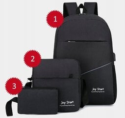 Mokyklinis rinkinys Kruzzel Urban Elegance 3in1, juodas цена и информация | Школьные рюкзаки, спортивные сумки | pigu.lt