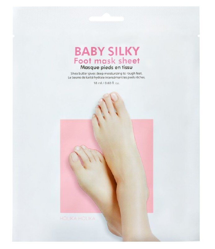 Kaukė pėdoms Holika Holika Baby Silky Foot Mask Sheet, 18 ml kaina ir informacija | Kūno kremai, losjonai | pigu.lt