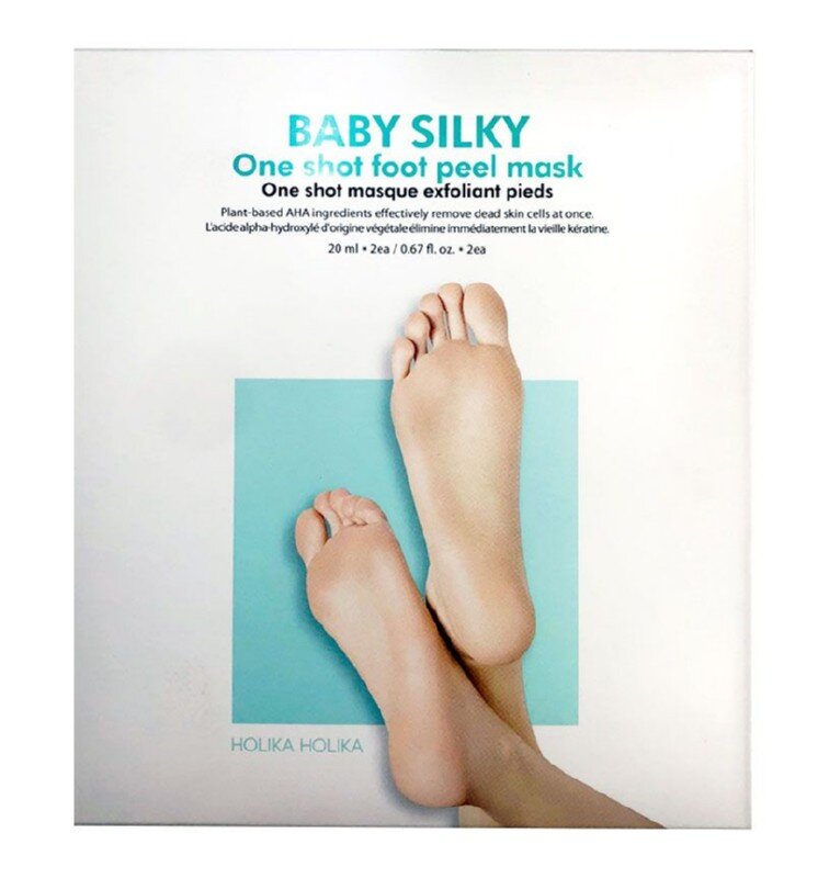 Šveičiamoji kaukė pėdoms Holika Holika Baby Silky One Shot Foot Peel Mask, 20 ml kaina ir informacija | Kūno kremai, losjonai | pigu.lt