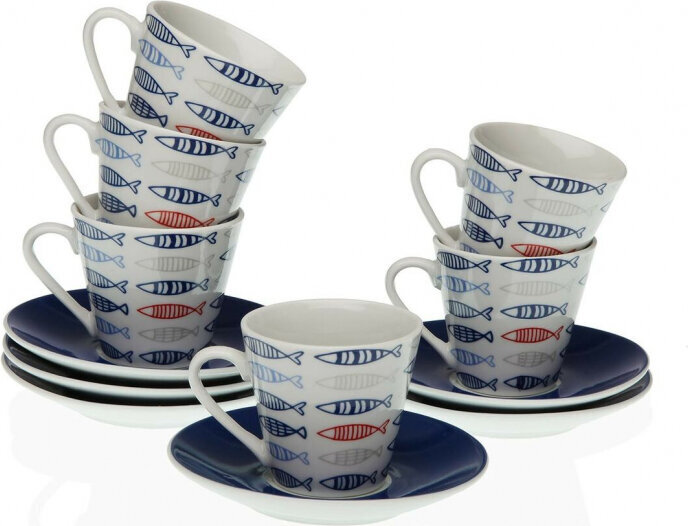 Versa puodelių rinkinys, 12 dalių kaina ir informacija | Taurės, puodeliai, ąsočiai | pigu.lt