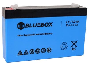 Гелевый аккумулятор BlueBox VRLA AGM 6V 7.2Ah цена и информация | Батарейки | pigu.lt