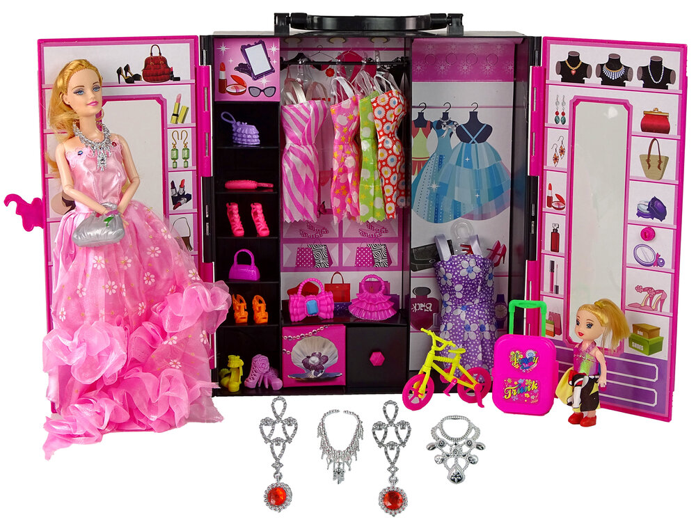 Lėlė su drabužių spinta kaina ir informacija | Žaislai mergaitėms | pigu.lt