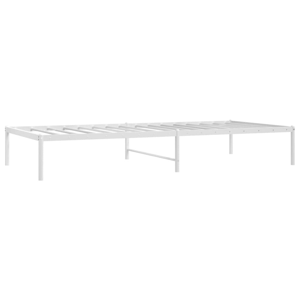 vidaXL Metalinis lovos rėmas, baltos spalvos, 90x200cm kaina ir informacija | Lovos | pigu.lt