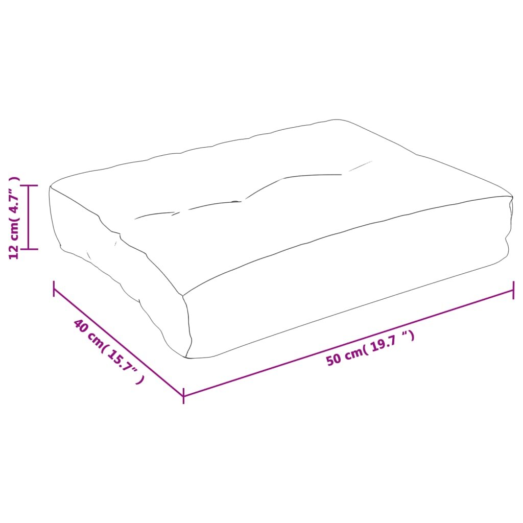 vidaXL Pagalvėlė sofai iš palečių, rožinė, 50x40x12cm, audinys kaina ir informacija | Pagalvės, užvalkalai, apsaugos | pigu.lt