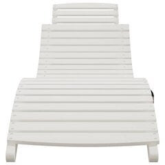 vidaXL Saulės gultas, baltas, 184x55x64cm, akacijos medienos masyvas kaina ir informacija | Gultai | pigu.lt