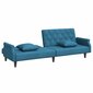 vidaXL Sofa-lova su porankiais, mėlynos spalvos, aksomas kaina ir informacija | Sofos | pigu.lt