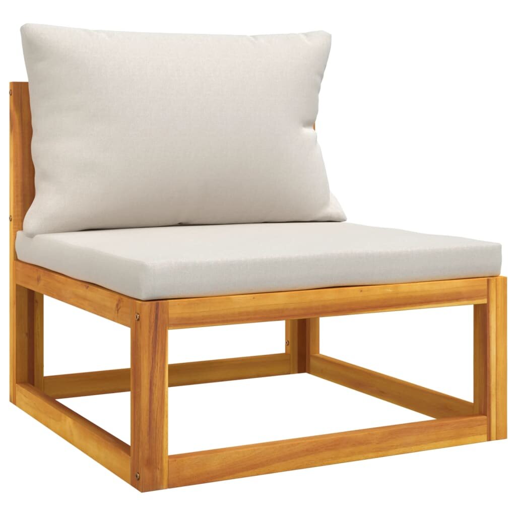vidaXL Sodo sofos komplektas su pagalvėmis, 2 dalių, akacijos masyvas kaina ir informacija | Lauko kėdės, foteliai, pufai | pigu.lt