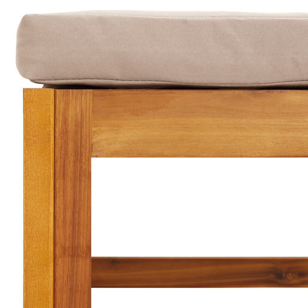 vidaXL Sodo pakoja su taupe spalvos pagalvėle, akacijos masyvas kaina ir informacija | Lauko kėdės, foteliai, pufai | pigu.lt