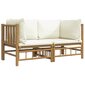 vidaXL Kampinės sodo sofos dalys su pagalvėlėmis, 2vnt., bambukas цена и информация | Lauko kėdės, foteliai, pufai | pigu.lt