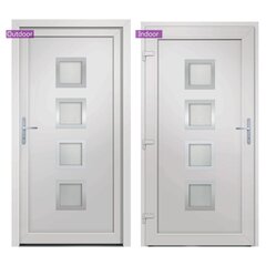vidaXL Priekinės durys baltos spalvos 88x200cm kaina ir informacija | Lauko durys | pigu.lt