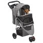 Sulankstomas vežimėlis šunims vidaXL, pilkas, 80 x 46 x 98 cm kaina ir informacija | Transportavimo narvai, krepšiai | pigu.lt