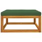 vidaXL Sodo pakoja su žalios spalvos pagalvėle, akacijos masyvas kaina ir informacija | Lauko kėdės, foteliai, pufai | pigu.lt