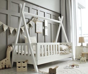 Vaikiška lova Kidszone Tipi, 80x160 cm, balta kaina ir informacija | Vaikiškos lovos | pigu.lt