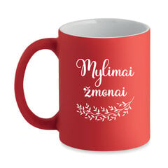 Graviruotas puodelis Mylimai žmonai, raudonas kaina ir informacija | Originalūs puodeliai | pigu.lt