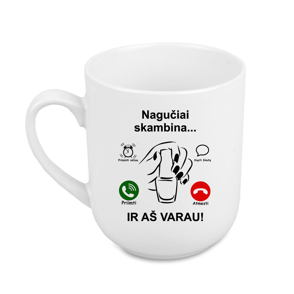 Puodelis kavai Nagučiai skambina, 290 ml kaina ir informacija | Originalūs puodeliai | pigu.lt