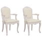 vidaXL Valgomojo kėdės, 2vnt., smėlio, 62x59,5x100,5cm, audinys цена и информация | Virtuvės ir valgomojo kėdės | pigu.lt