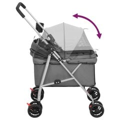 Sulankstomas vežimėlis šunims vidaXL, pilkas, 76 x 50 x 100 cm цена и информация | Переноски, сумки | pigu.lt