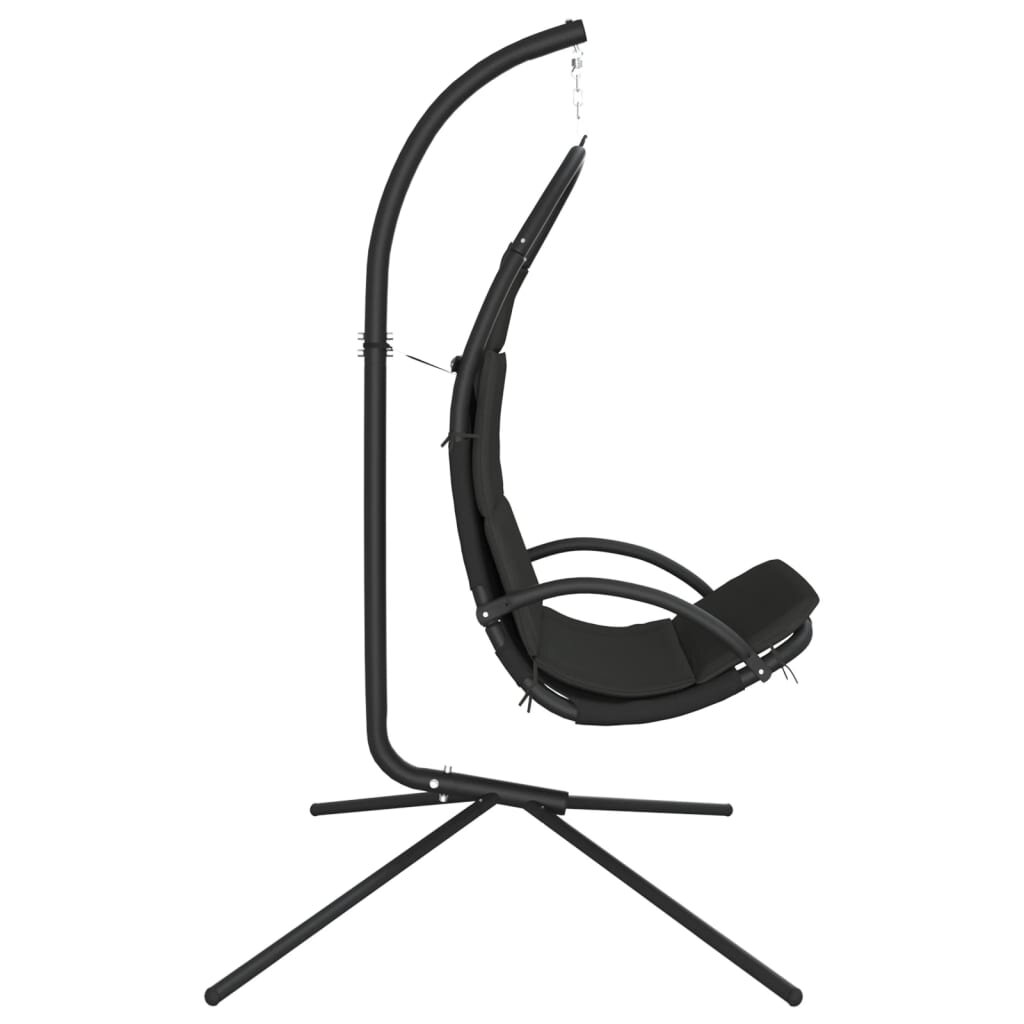 vidaXL Supamas sodo krėslas su pagalvėle, pilkas, audinys ir plienas kaina ir informacija | Lauko kėdės, foteliai, pufai | pigu.lt