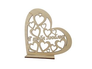 Резное декоративное сердце на подтавке с надписью “Я тебя люблю!” цена и информация | Другие оригинальные подарки | pigu.lt