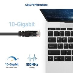 Сетевой кабель RJ-45 CAT 6 LAN Сетевой кабель с 2 разъемами RJ45, 3 м цена и информация | Кабели и провода | pigu.lt