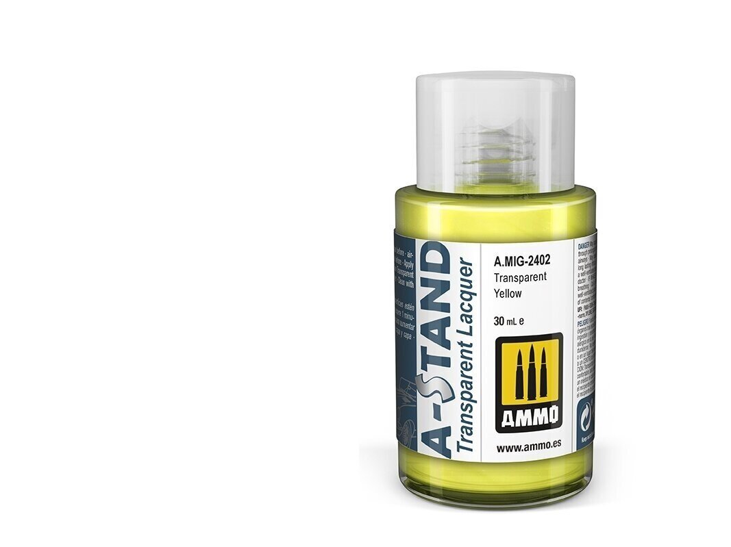 Dažai Ammo Mig A-Stand Transparent Yellow 2402, 30 ml kaina ir informacija | Piešimo, tapybos, lipdymo reikmenys | pigu.lt