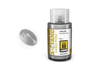 Грунтовка Ammo Mig A-Stand Grey Gloss Primer 2355, 30 мл цена и информация | Принадлежности для рисования, лепки | pigu.lt