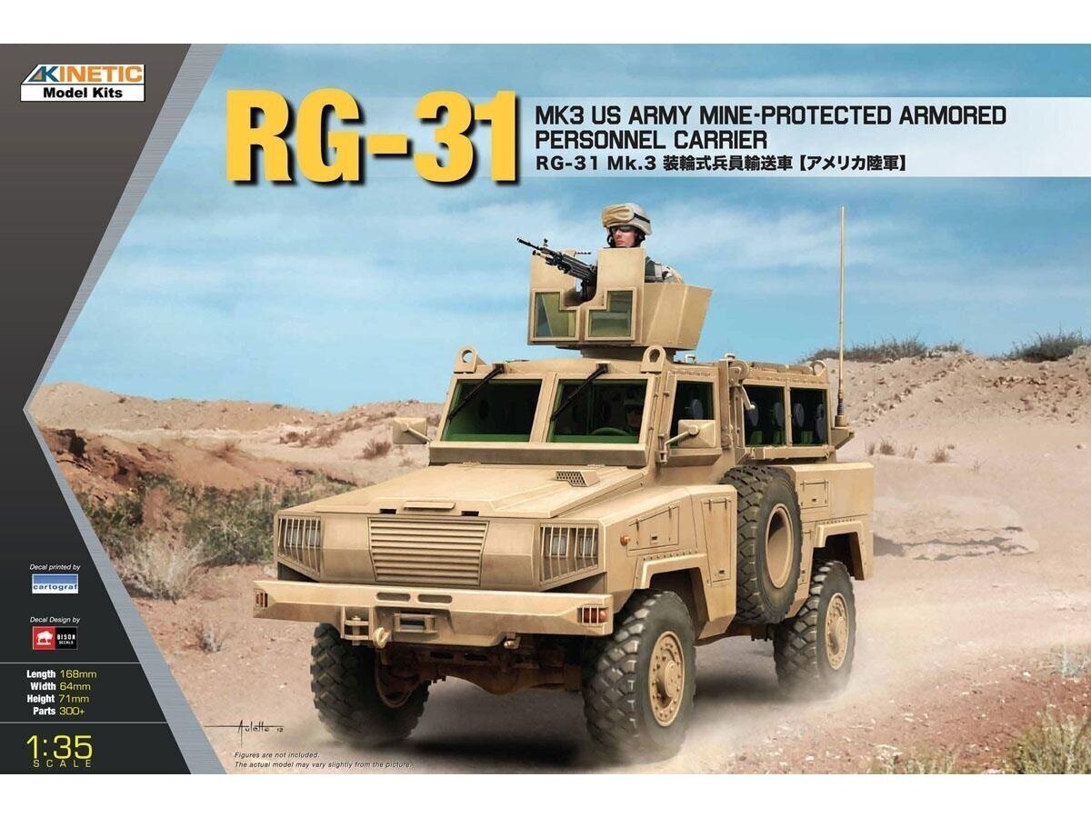 Konstruktorius Kinetic RG-31 Mk3 US Army, 1/35, 61012 kaina ir informacija | Konstruktoriai ir kaladėlės | pigu.lt