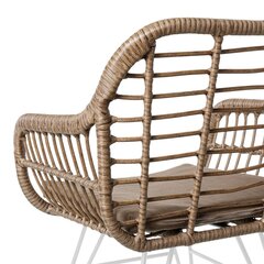 Садовое кресло Ariki 57 x 62 x 80 cm синтетический ротанг Сталь Белый цена и информация | Садовые стулья, кресла, пуфы | pigu.lt