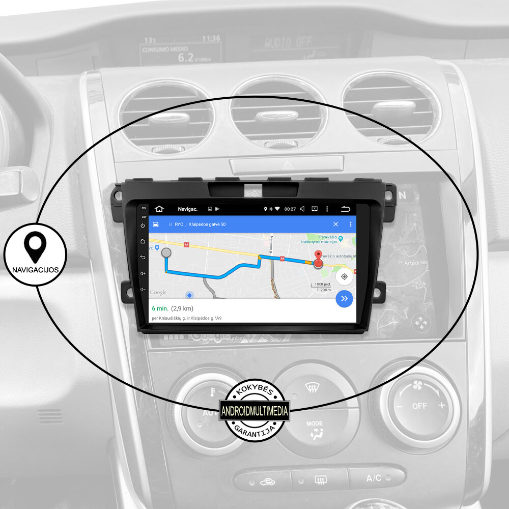 Mazda CX7 2008-2015 Android kaina ir informacija | Automagnetolos, multimedija | pigu.lt