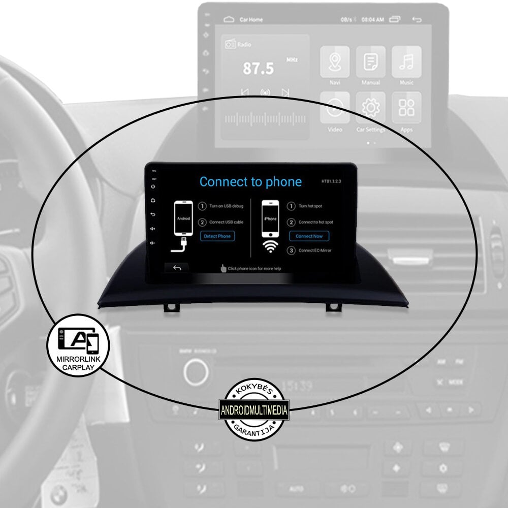 BMW X3 E83 2004-10 Android Plančetinė Multimedija kaina ir informacija | Automagnetolos, multimedija | pigu.lt