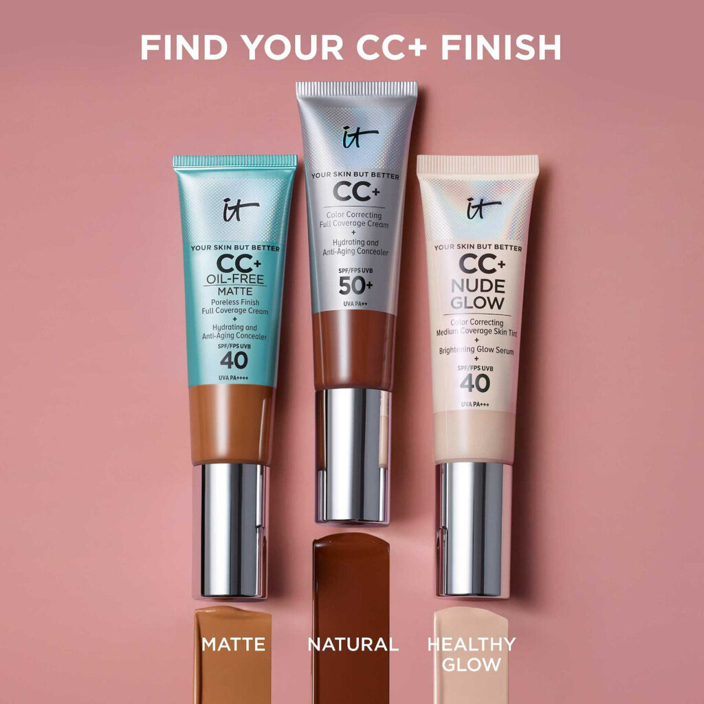 CC veido kremas It Cosmetics CC+ Oil Free Matte Cream SPF 40 Light, 32 ml цена и информация | Makiažo pagrindai, pudros | pigu.lt