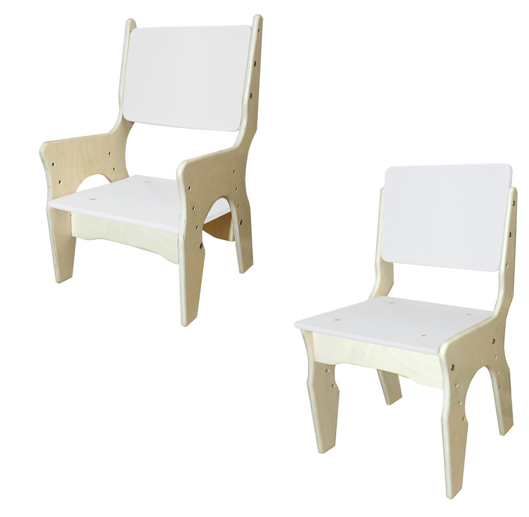 Reguliuojama kėdė Betula white, balta kaina ir informacija | Vaikiškos kėdutės ir staliukai | pigu.lt