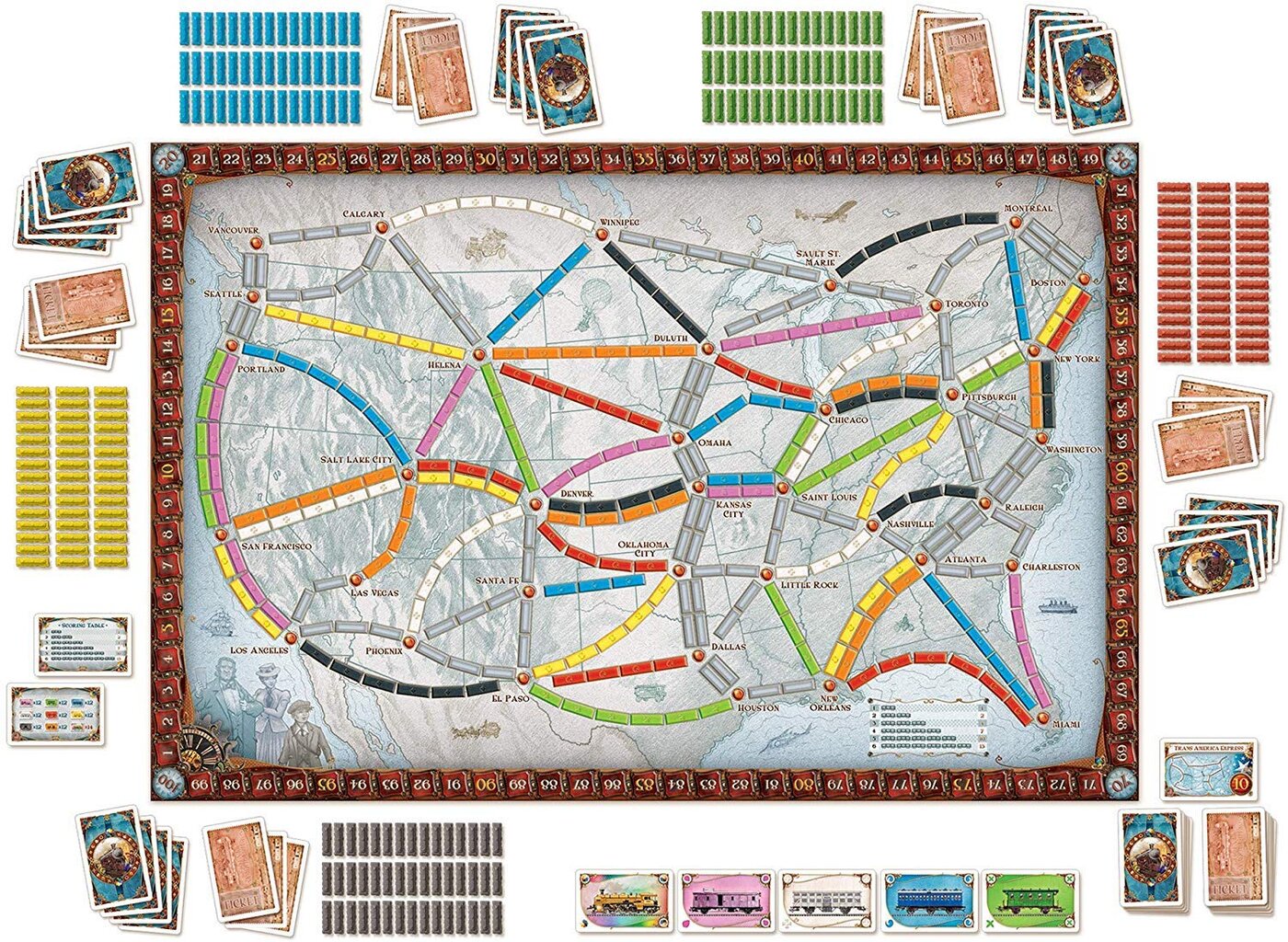 Stalo žaidimas Days of Wonder Ticket To Ride USA, FIN цена и информация | Stalo žaidimai, galvosūkiai | pigu.lt