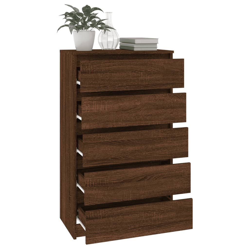 vidaXL Spintelė su stalčiais, ruda ąžuolo, 60x36x103cm, mediena цена и информация | Komodos | pigu.lt