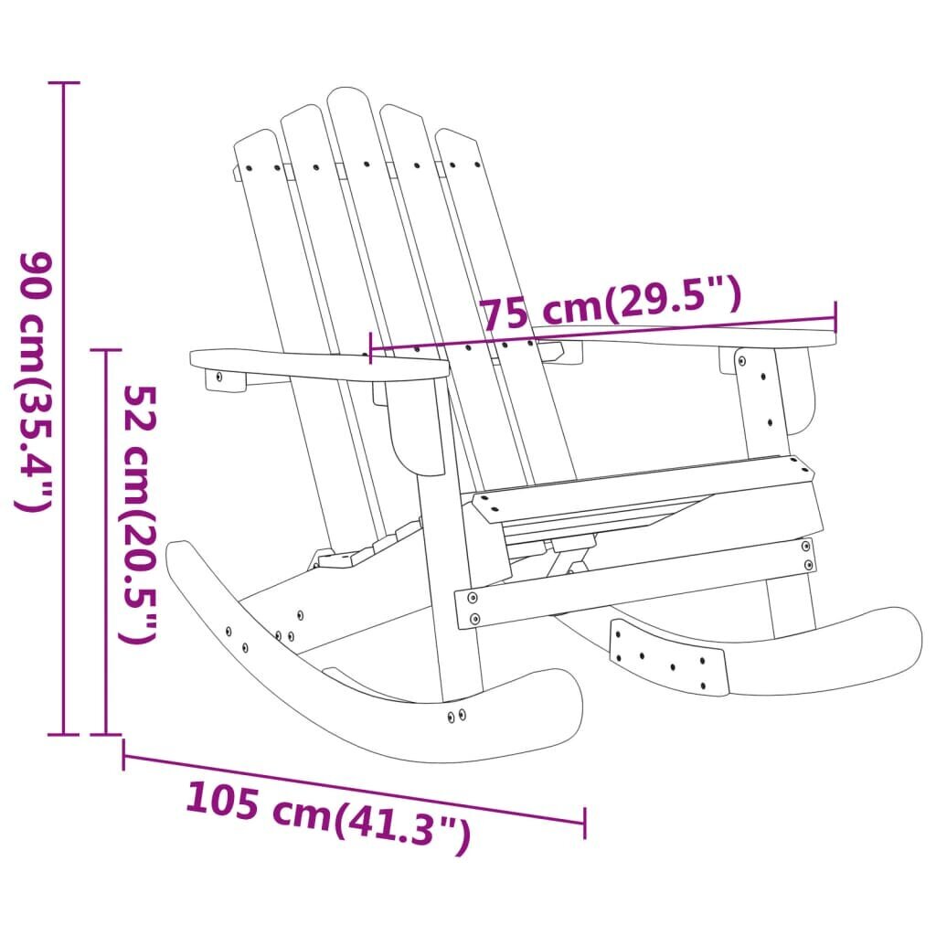 Supama adirondack kėdė vidaXL, ruda kaina ir informacija | Svetainės foteliai | pigu.lt