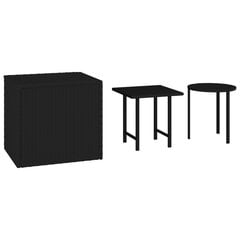 Šoniniai staliukai vidaXL, juodi kaina ir informacija | Kavos staliukai | pigu.lt