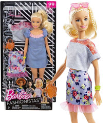 Lėlė Barbie Fashionistas blondinė + drabužių priedai Mattel kaina ir informacija | Žaislai mergaitėms | pigu.lt