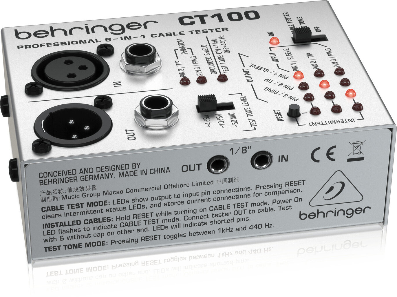 Kabelių tikrintuvas Behringer CT100 kaina ir informacija | Priedai muzikos instrumentams | pigu.lt